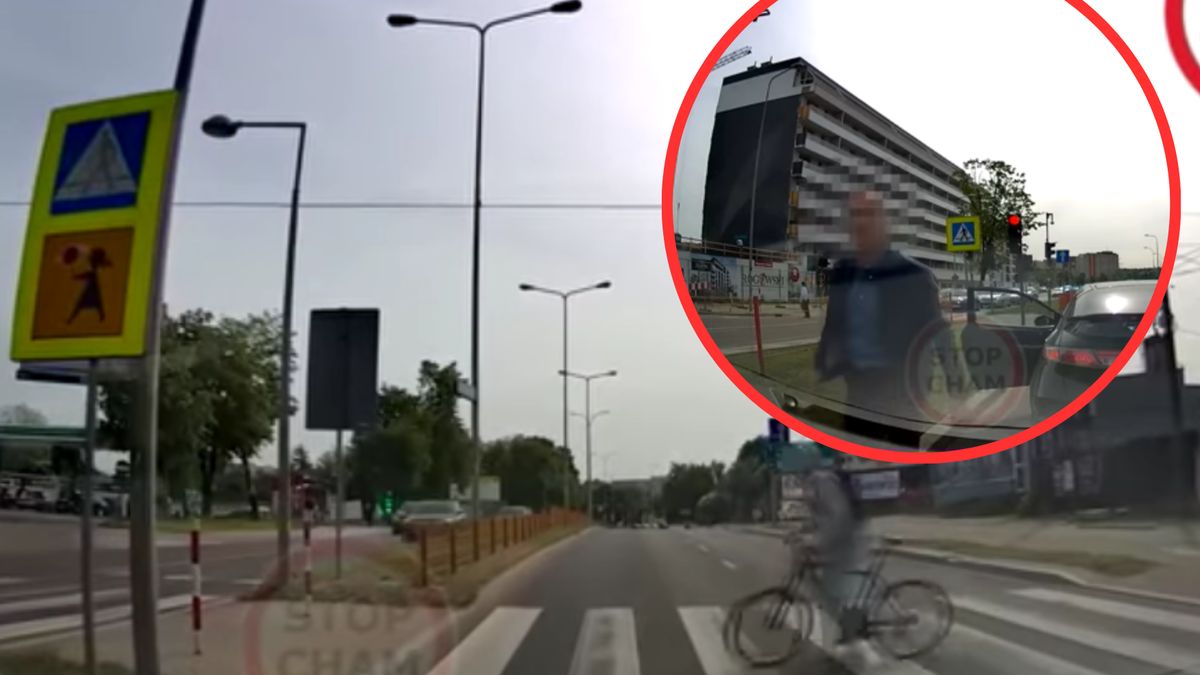 Kobieta przepuściła rowerzystę. To nie spodobało się innemu kierującemu