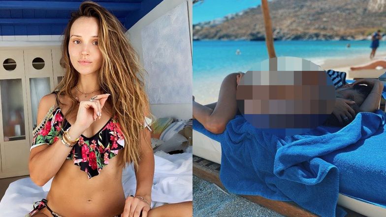 Rozczulona Marina tuli nagiego synka na plaży. Fanka OSTRZEGA: "Nie zdajemy sobie sprawy, ilu wokół nas jest pedofili" (FOTO)