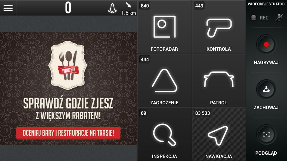 Yanosik DVR – komunikator, wideorejestrator i prawie nawigacja 6