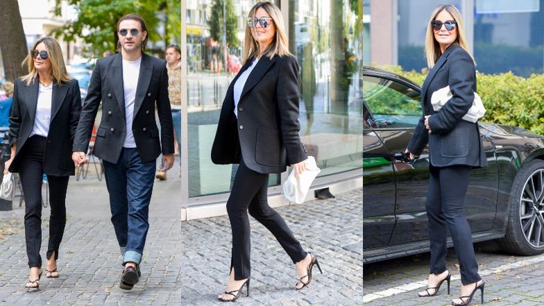 Małgorzata Rozenek chwali się szczupłymi nogami przed studiem TVN