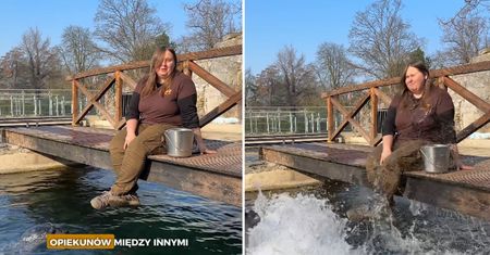 "Śmigus-dyngus" we wrocławskim zoo. Zwierzę zrobiło opiekunce psikusa