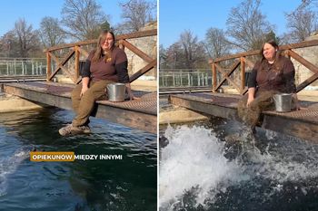 "Śmigus-dyngus" we wrocławskim zoo. Zwierzę zrobiło opiekunce psikusa