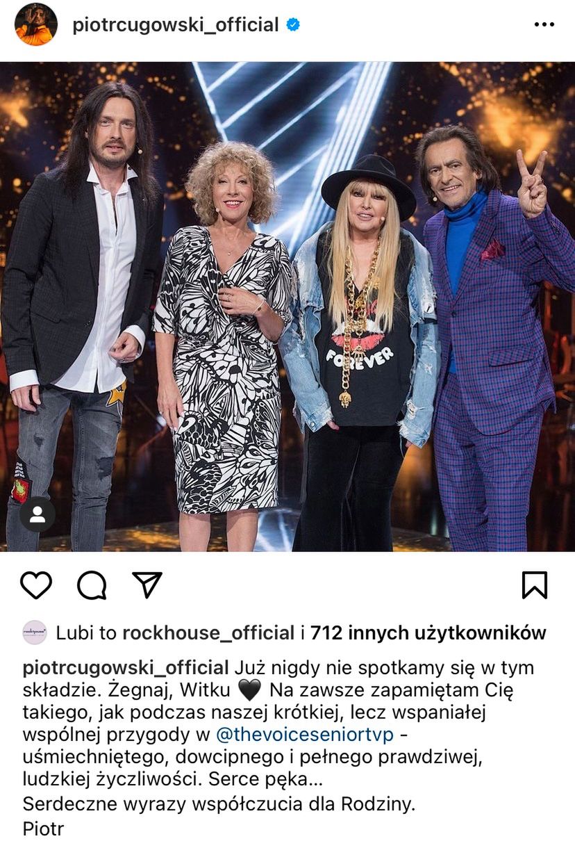 Piotr Cugowski - żegna Witolda Paszta