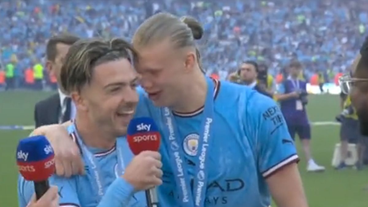 Twitter / twitter.com/footballdaily / Na zdjęciu: Jack Grealish i Erling Haaland