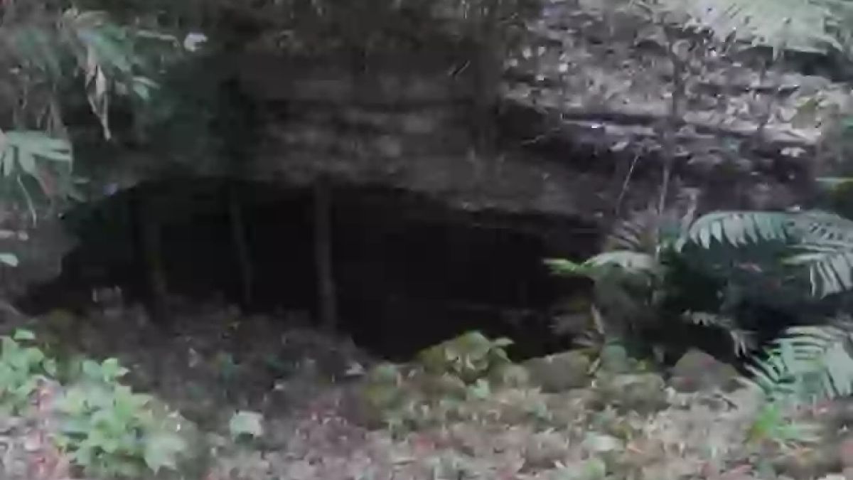 Wejście do jednej z jaskiń na terenie stanowiska archeologiczneg