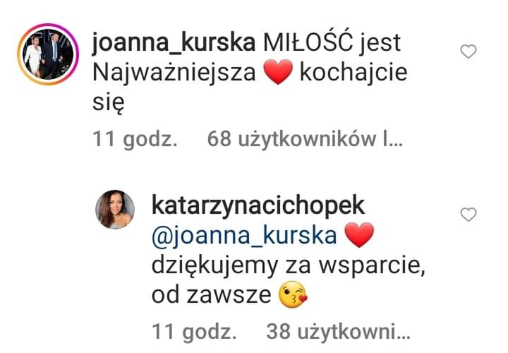 Katarzyna Cichopek dziękuje Joannie Kurskiej za wsparcie: "OD ZAWSZE"