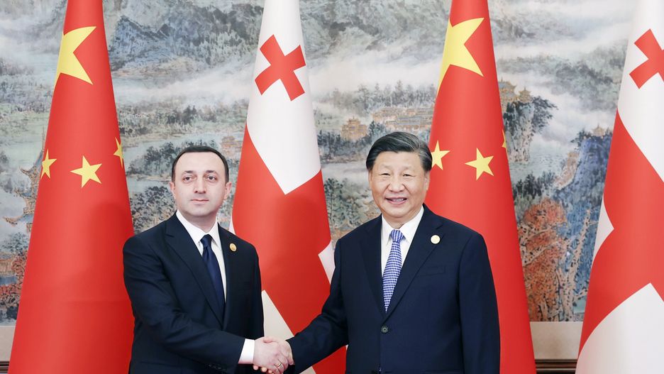 Prezydent Chin Xi Jinping i premier Gruzji Irakli Garibaszwili 