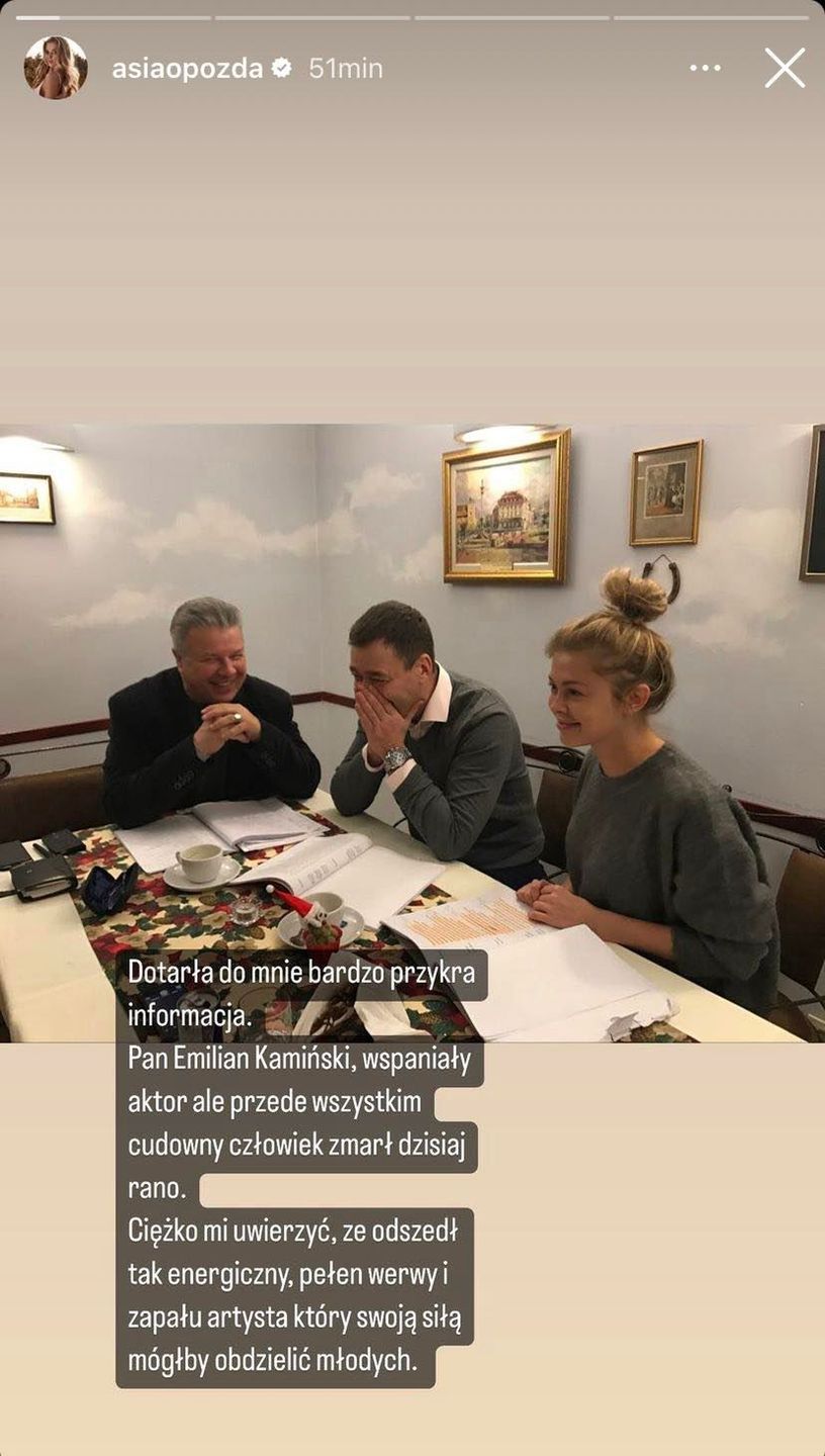 Joanna Opozda wspomina zmarłego Emiliana Kamińskiego