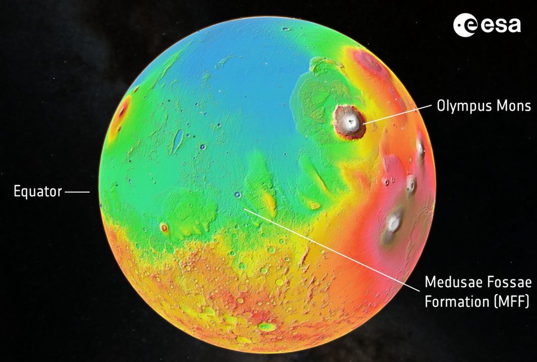 A new discovery was made in the region of the Medusae Fossae formation.