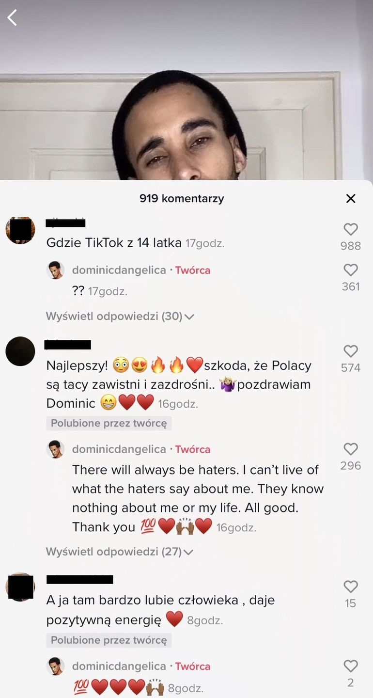 Dominic D'Angelica próbuje robić karierę na TikToku