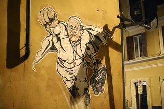 Papież Franciszek Supermanem. Wyjątkowy mural