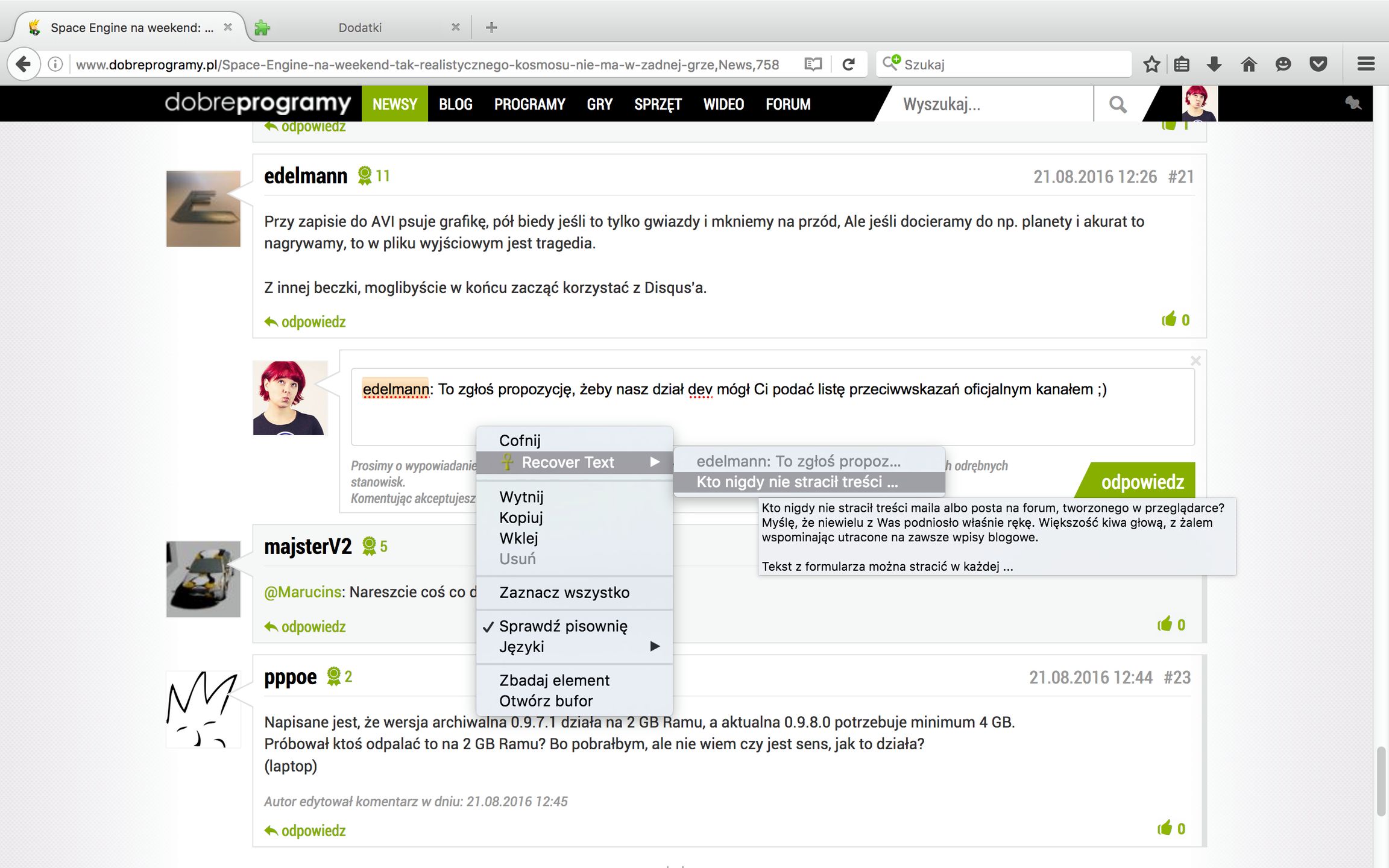 Lazarus w Firefoksie