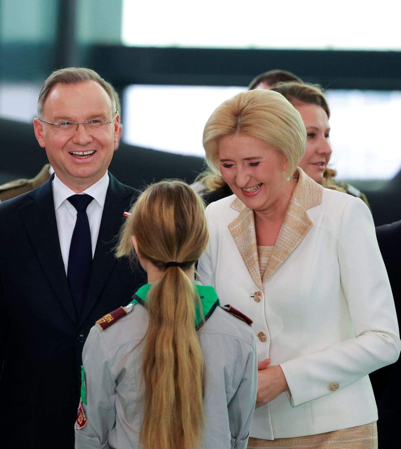 Agata Duda na spotkaniu wigilijnym z mundurowymi