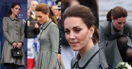 Smutna i szara księżna Kate składa hołd ofiarom katastrofy w Leicester (ZDJĘCIA)