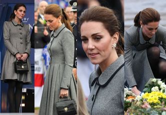 Smutna i szara księżna Kate składa hołd ofiarom katastrofy w Leicester (ZDJĘCIA)