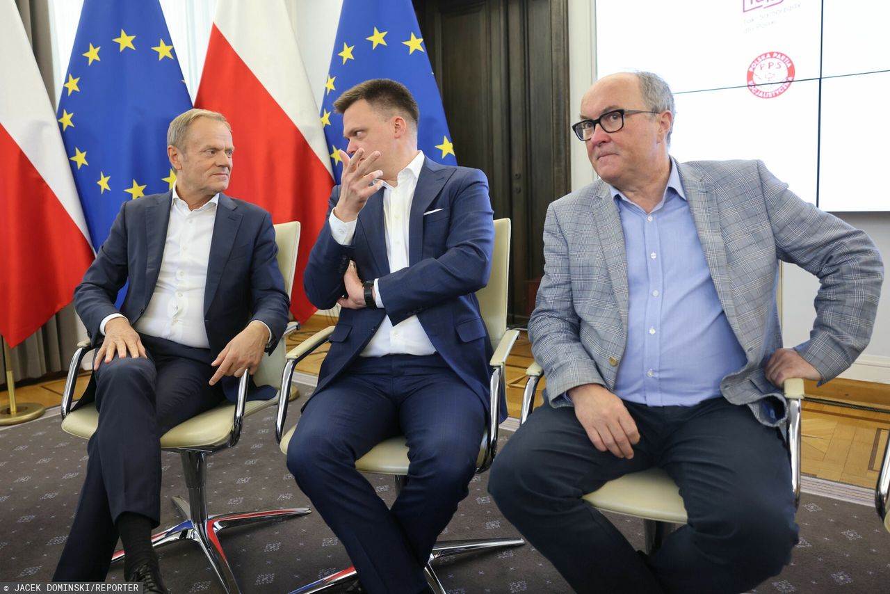 Tusk, Hołownia i Czarzasty 