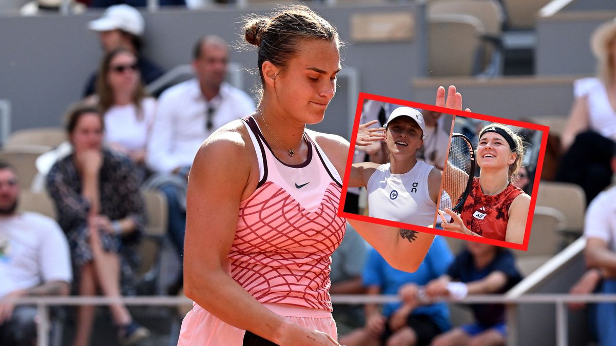 Aryna Sabalenka (duże zdjęcie), Iga Świątek, Karolina Muchova (małe)