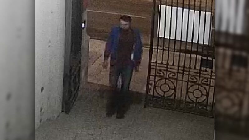 wizerunek mężczyzny który ukradl rower w centrum lublina