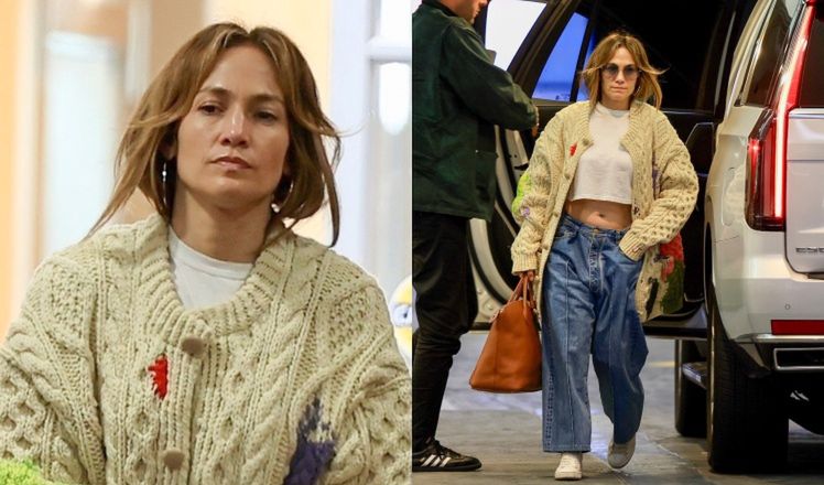 Nieumalowana Jennifer Lopez przemierza podziemny parking w towarzystwie matki (FOTO)