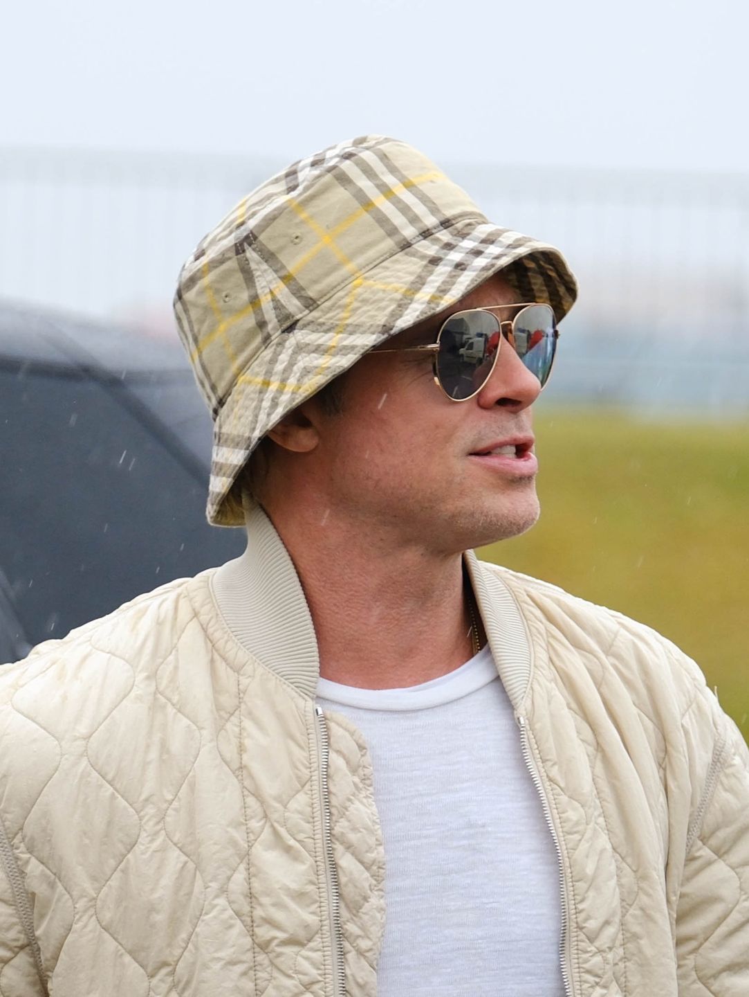 Brad Pitt podczas wyścigu Formuły 1