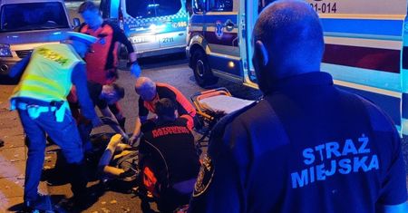 Wypadek motocyklisty. "Przeleciał w powietrzu około 50 metrów"