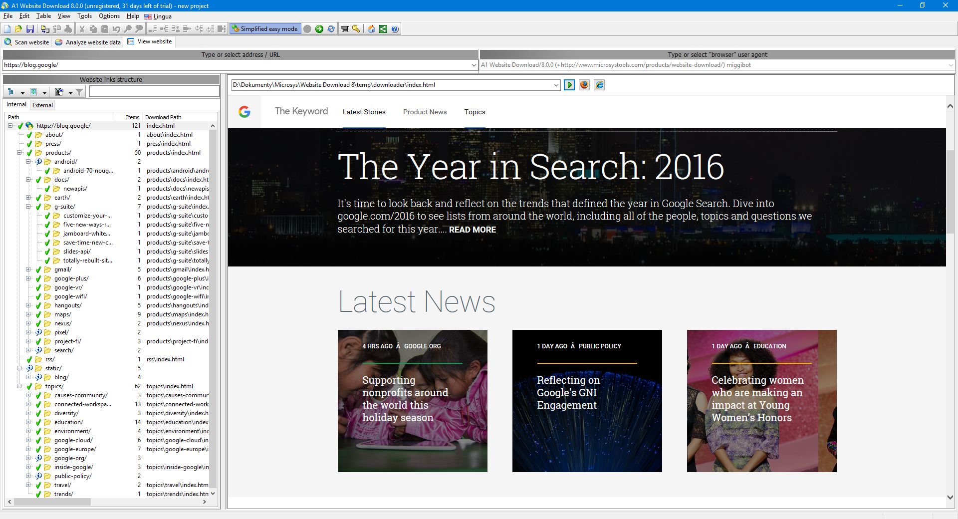 Zamiast ręcznie przeszukiwać foldery w eksploratorze systemu, pobraną zawartość można przeglądać offline bezpośrednio w oknie aplikacji