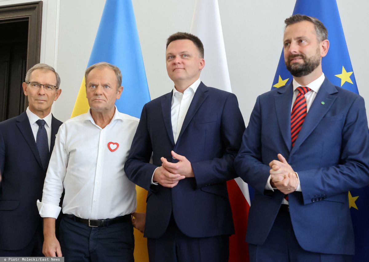 Donald Tusk, Szymon Hołownia i Władysław Kosiniak-Kamysz