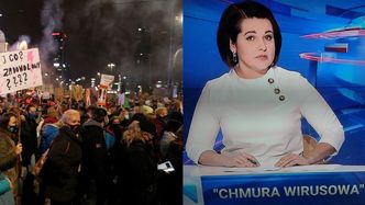 Strajk Kobiet przeszedł przez Warszawę. Tymczasem w TVP: "Nad demonstrantami unosi się CHMURA WIRUSOWA"