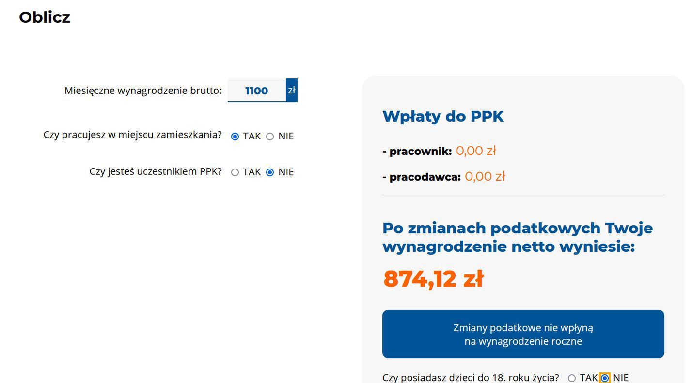 Rządowy kalkulator pensji w 2022