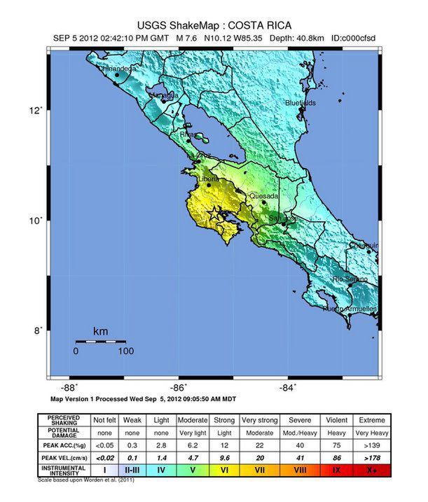 Silne trzęsienie ziemi u wybrzeży Kostaryki