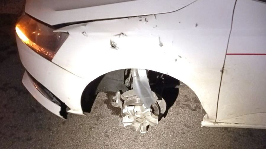 Tak wyglądała felga, której "nie czuł" kierujący 