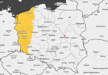 Żółty kolor na mapie Polski. Niebezpieczne zjawiska wkroczą od zachodu