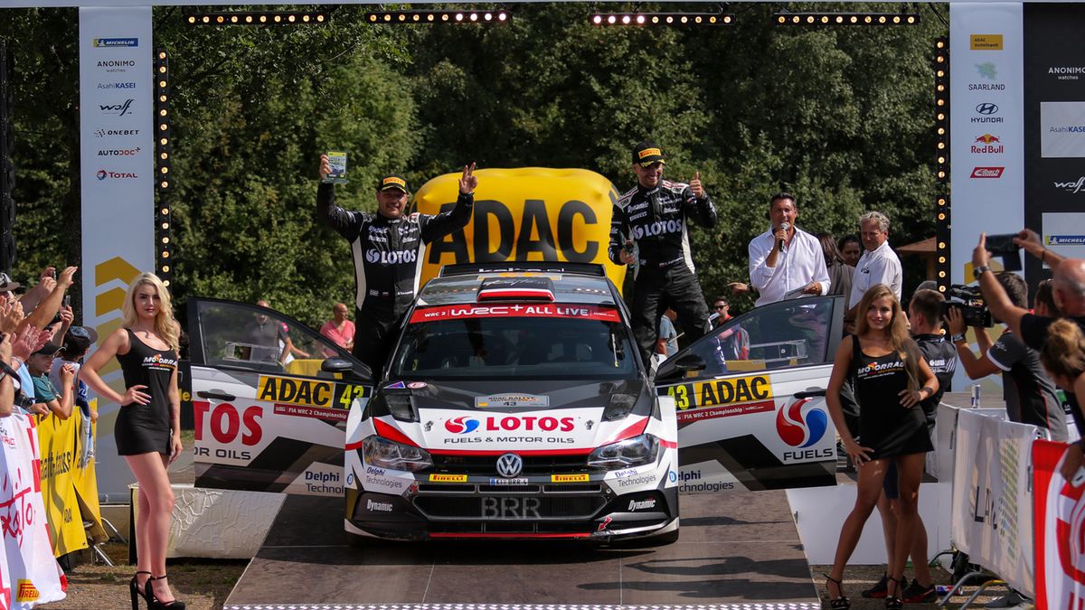 załoga Lotos Rally Team po Rajdzie Niemiec