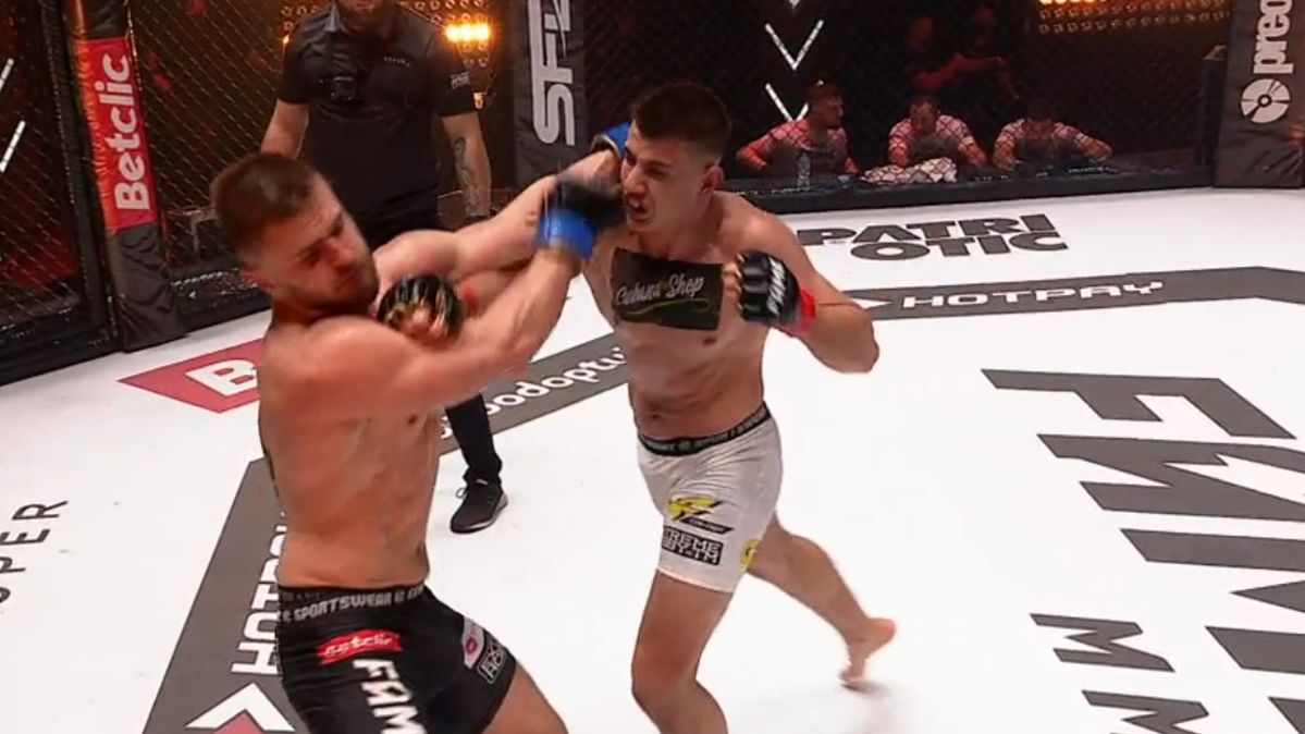 Materiały prasowe / Fame MMA / Na zdjęciu: Amadeusz Roślik i Maksymilian Wiewiórka 