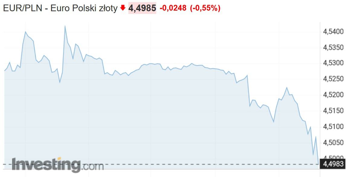 Złoty się umacnia wobec euro