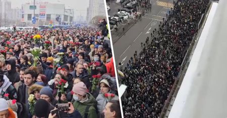 "Nie dla wojny". Rosjanie idą za trumną Nawalnego