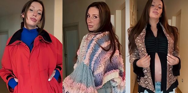 Ciężarna Dominika Serowska urządza rewię mody na korytarzu i dopytuje: "Kto jest ZA pokazywaniem brzuszka?" (ZDJĘCIA)