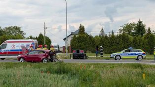 Poważny wypadek na DK9 w Sadowiu. Trzy osoby trafiły do szpitala