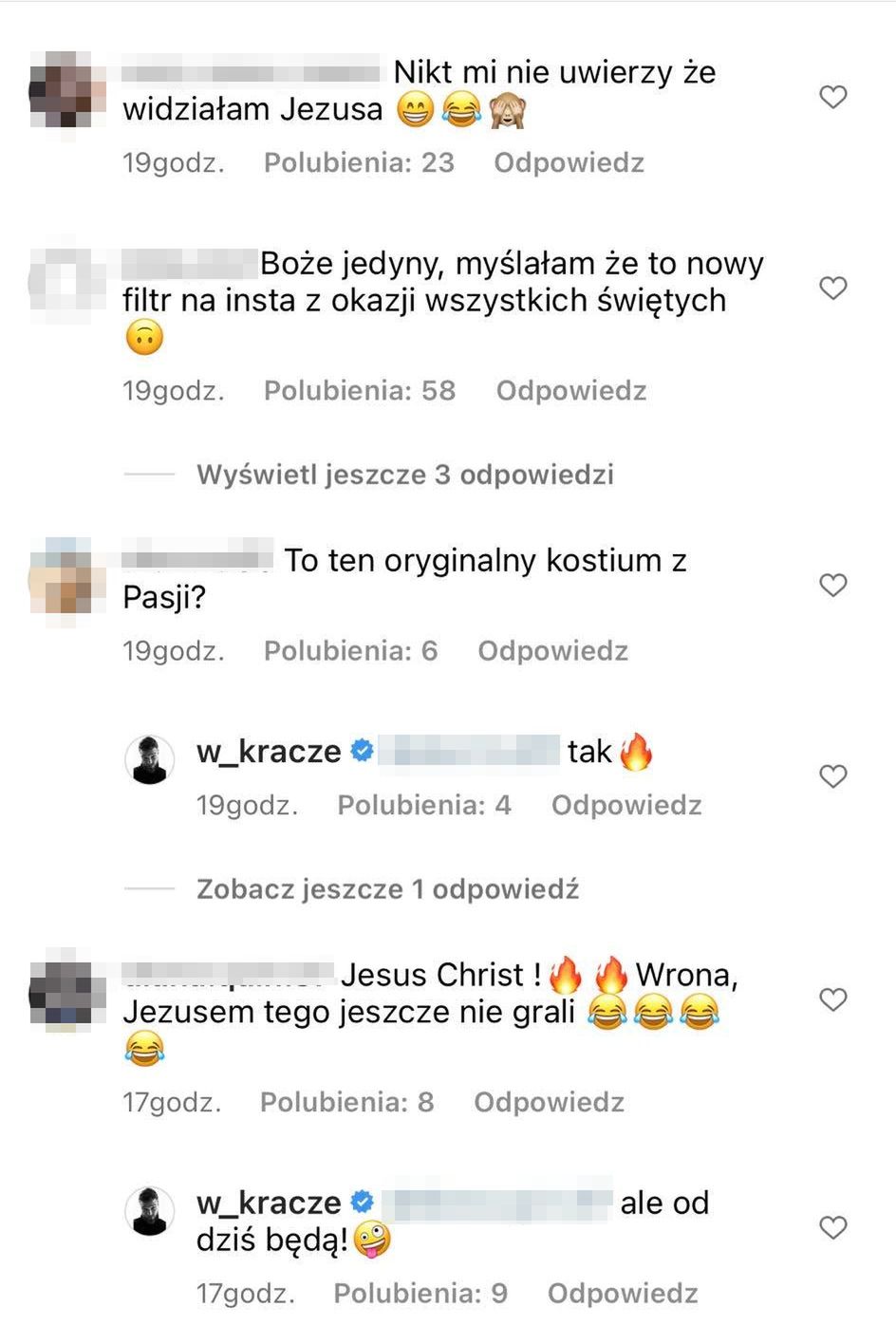 Komentarze pod zdjęciami Wrony