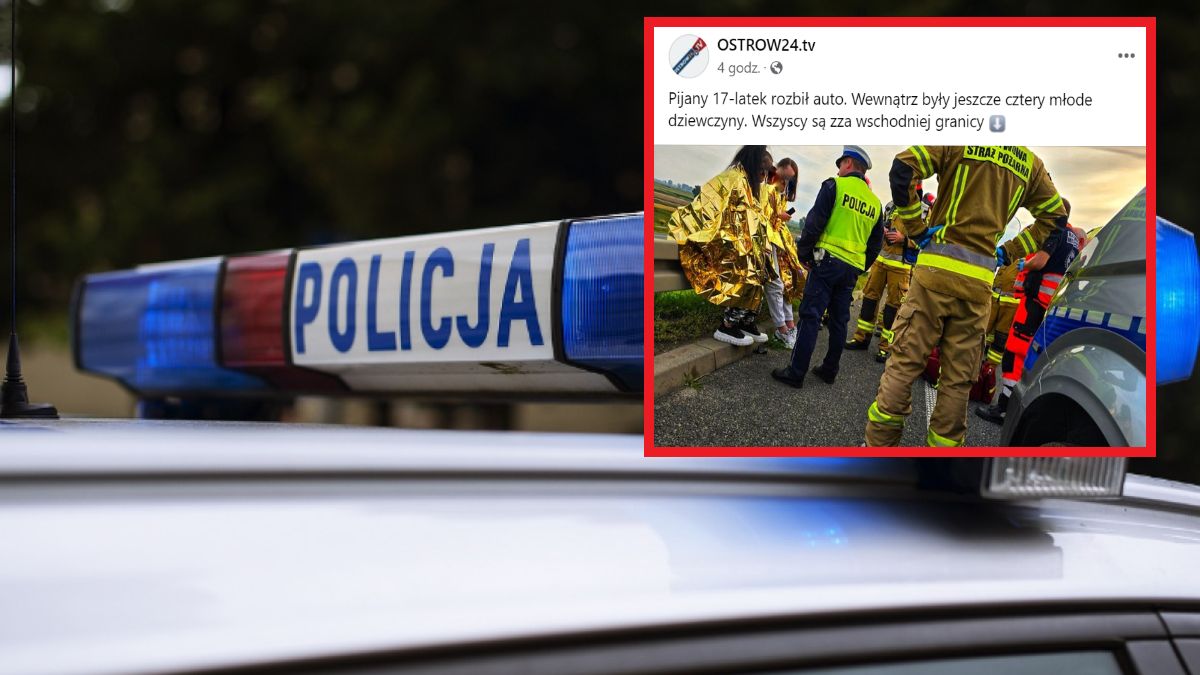 17-latek, który rozbił samochód, był pijany