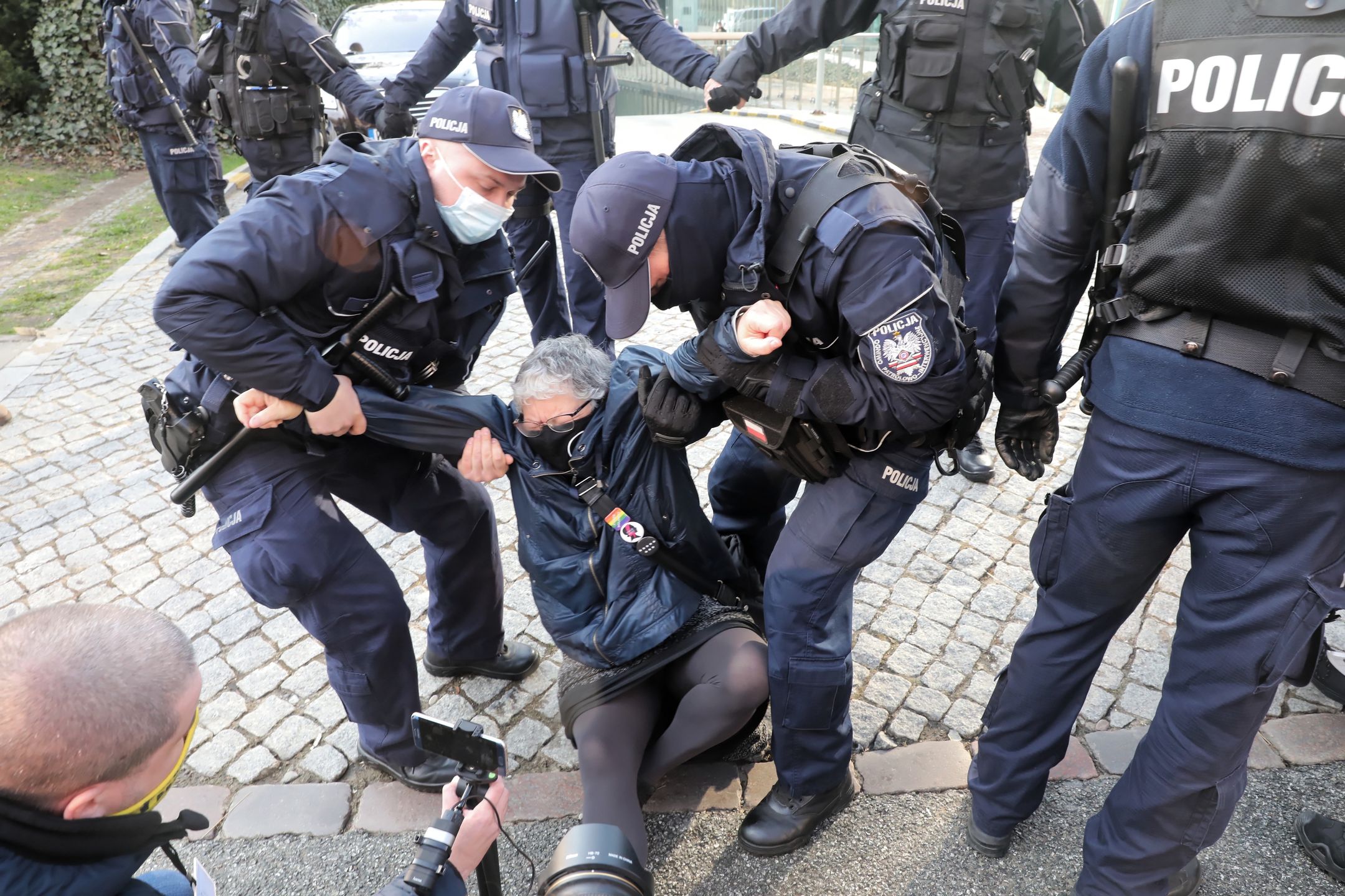 Protest przedstawicieli Ruchu Obywatele RP przed siedzibą Sądu Najwyższego w Warszawie