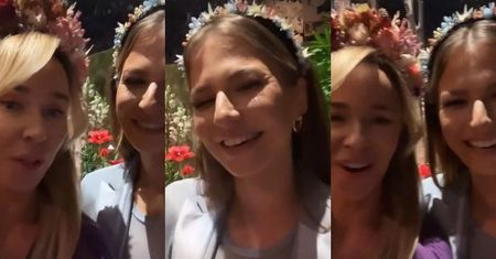 Anna Lewandowska i Joanna Przetakiewicz z kwiatami na głowach pozdrawiają z charytatywnego eventu: "Nastąpiła TELEPORTACJA" (ZDJĘCIA)