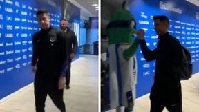 Nagrali, co stało się przed meczem Barcy. "Ogórek" zaczepił Lewandowskiego