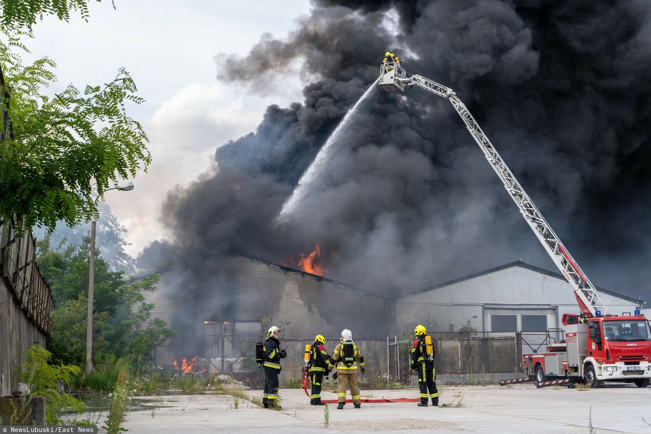 Pożar hali z odpadami niebezpiecznymi w Zielonej Górze
