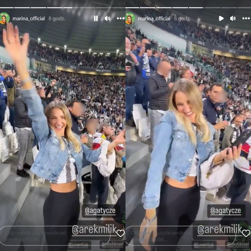 Marina Łuczenko i Agata Sieramska kibicują partnerom na meczu Juventusu