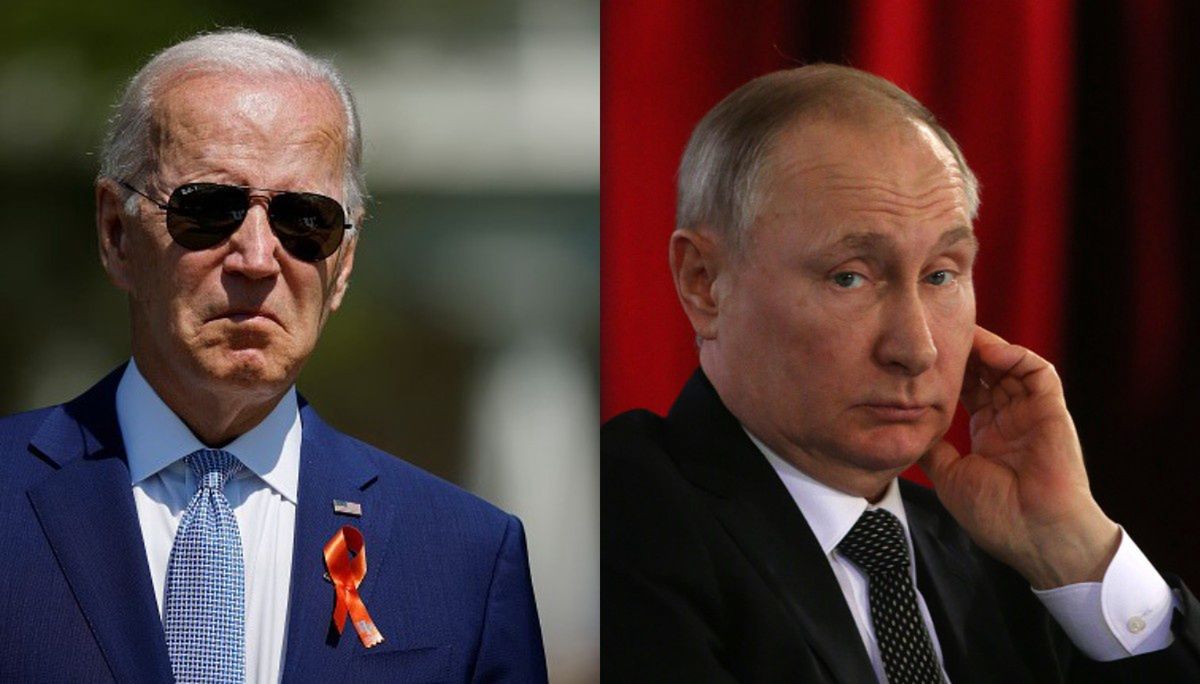 Na zdjęciu po lewej Joe Biden, po prawej Władimir Putin