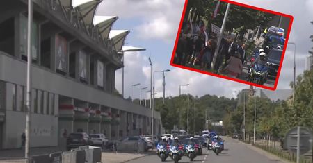 Nawrocki jechał na mszę. Nagle zatrzymał się koło stadionu Legii