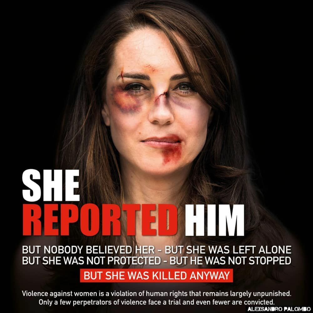 Księżna Kate z pobitą twarzą na plakatach