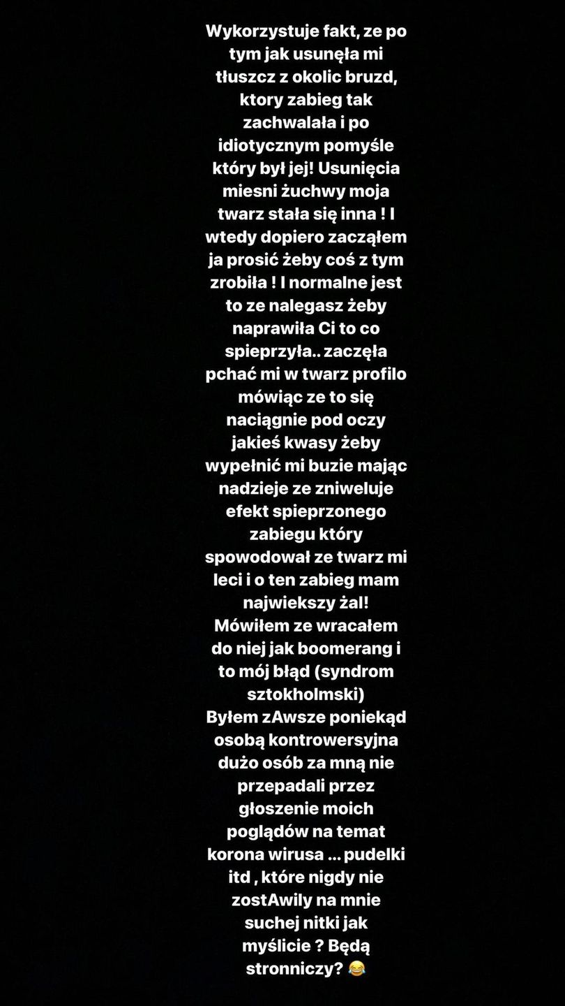 Paweł z "Love Island" odpowiada kosmetolog