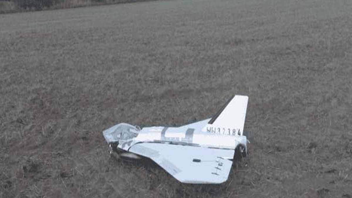 Dron, który spadł w okolicach Elbląga.